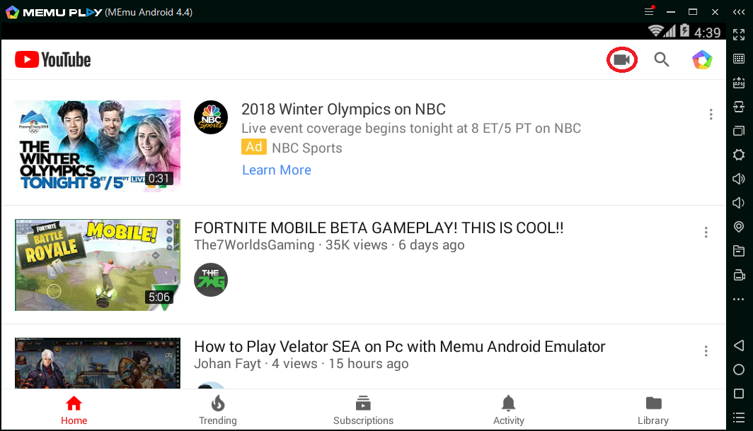 YouTube App on PC